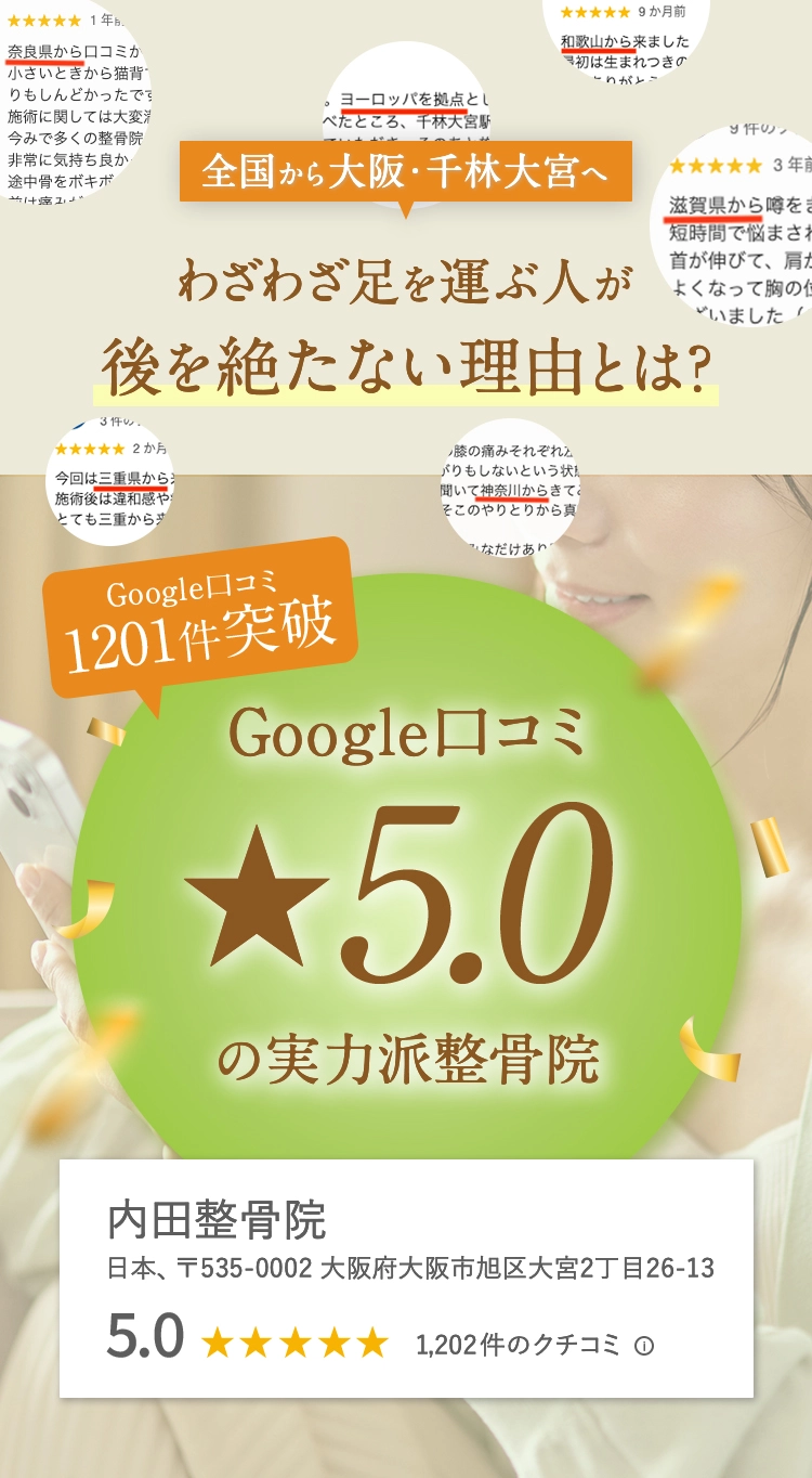 Google口コミ★5.0の実力派整骨院